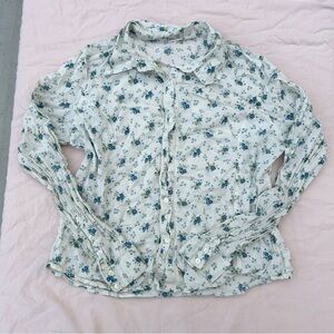 Vintage St John’s Bay Floral Long Sleeve Button Down Blouse, Y2K Coquette Boho